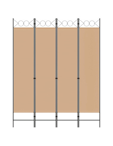 Paravento a 4 Pannelli Beige 160 x 200 cm Tessuto