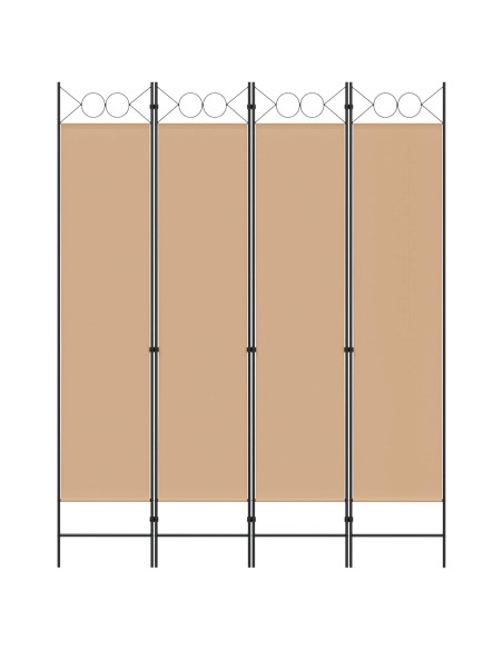 Paravento a 4 Pannelli Beige 160 x 200 cm Tessuto