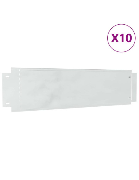 Bordure per prato 10 pcs Argento 100 x 25 x 0,07 cm