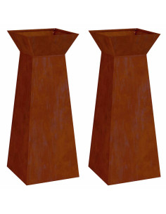 Vaso a Pilastro 2 pcs Argento 40 x 40 x 100 cm 2