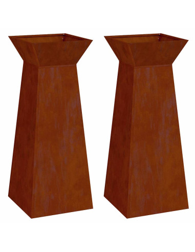 Vaso a Pilastro 2 pcs Argento 40 x 40 x 100 cm