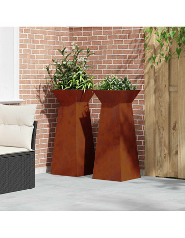 Vaso a Pilastro 2 pcs Argento 40 x 40 x 100 cm