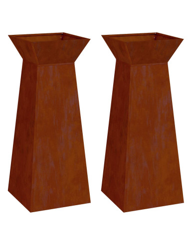 Vaso a Pilastro 2 pcs Argento 40 x 40 x 100 cm