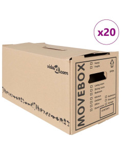 Scatola per Traslochi 20 pcs Naturale 59 x 31,5 x 31,5 cm 2
