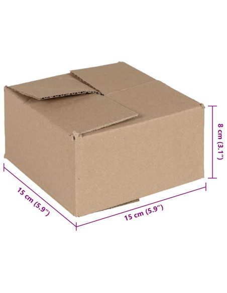 Scatola Pieghevole 50 pcs Naturale 15 x 15 x 8 cm Cartone