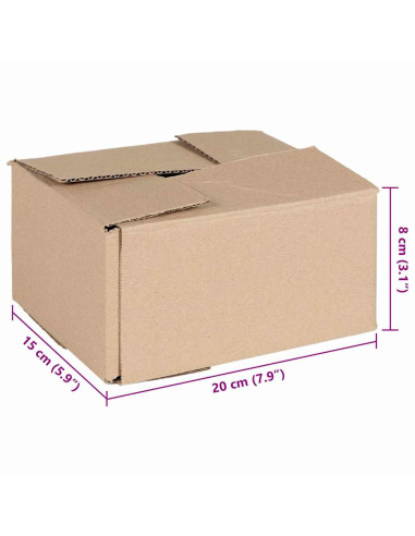 Scatola Pieghevole 50 pcs Naturale 20 x 15 x 10 cm Cartone