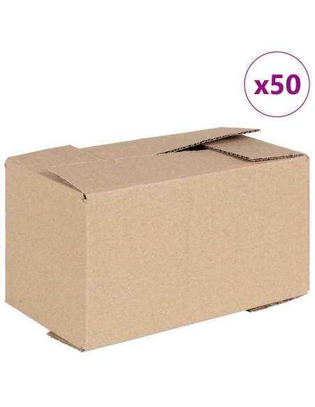 Scatola Pieghevole 50 pcs Naturale 24 x 13 x 13 cm Cartone