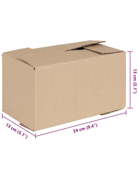 Scatola Pieghevole 50 pcs Naturale 24 x 13 x 13 cm Cartone