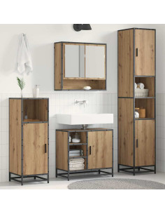 Set di mobili per il bagno con porta 3 pcs Rovere artigianale