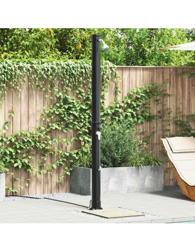 Doccia Solare da Esterno Nero 217 cm PVC e Alluminio