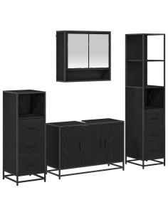 Set di mobili per il bagno con porta 3 pcs Rovere artigianale 2
