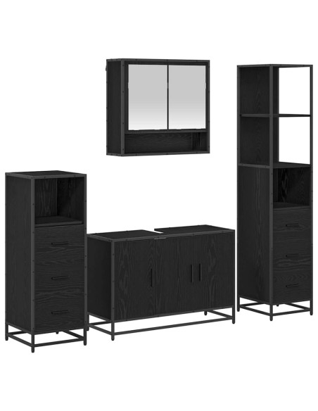 Set di mobili per il bagno con porta 3 pcs Rovere artigianale