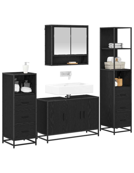 Set di mobili per il bagno con porta 3 pcs Rovere artigianale