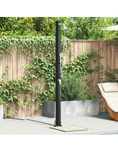Doccia Solare da Esterno Nero 217 cm PVC e Alluminio
