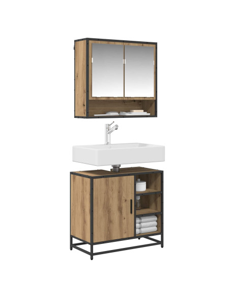 Set di mobili per il bagno con porta 2 pcs Rovere artigianale