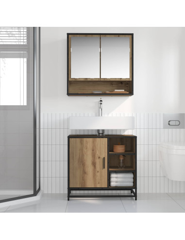 Set di mobili per il bagno con porta 2 pcs Rovere artigianale
