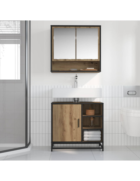 Set di mobili per il bagno con porta 2 pcs Rovere artigianale