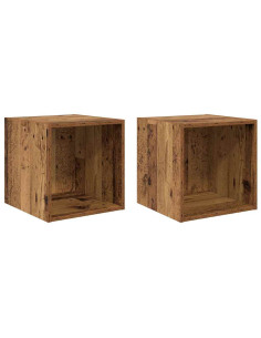 Armadietto a muro 2 pcs Legno vecchio 37 x 37 x 37 cm 2