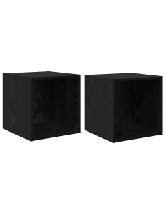Armadietto a muro 2 pcs Rovere Nero 37 x 37 x 37 cm 2