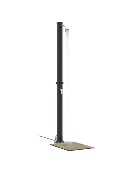 Doccia Solare da Esterno Nero 217 cm PVC e Alluminio