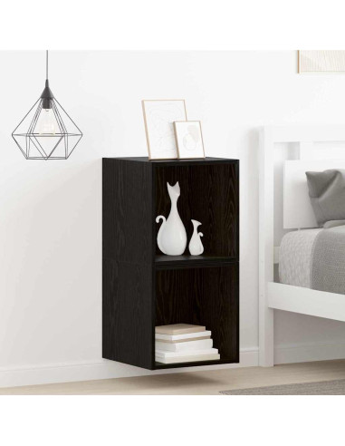 Armadietto a muro 2 pcs Rovere Nero 37 x 37 x 37 cm