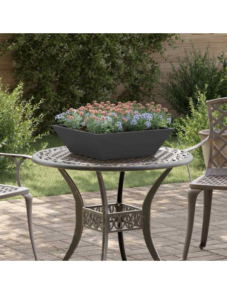 Vaso da giardino Nero 50 x 50 x 15 cm Acciaio laminato a freddo