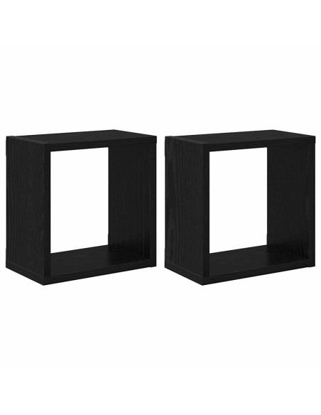 Scaffali da parete Rovere Nero Legno multistrato
