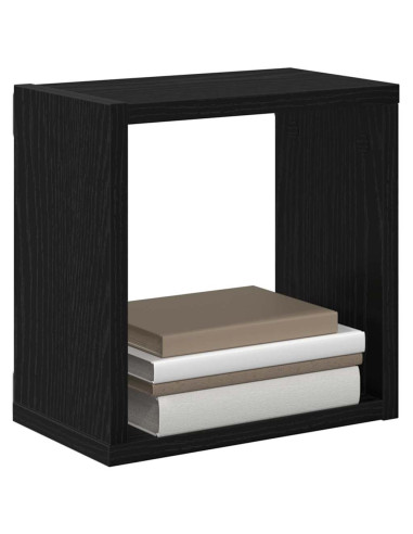 Scaffali da parete Rovere Nero Legno multistrato