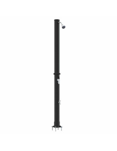 Doccia Solare da Esterno Nero 217 cm PVC e Alluminio