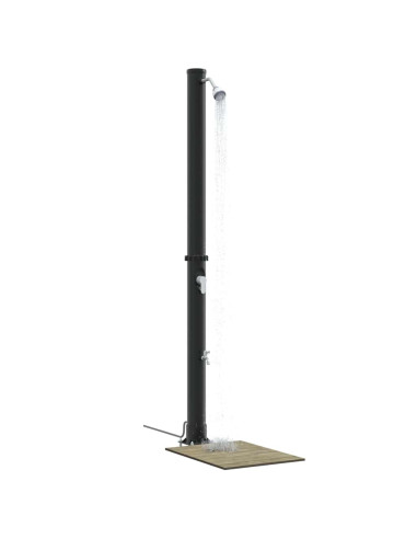 Doccia Solare da Esterno Nero 217 cm PVC e Alluminio