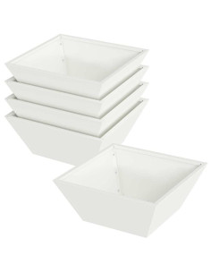 Vaso da giardino 5 pcs Bianco 40 x 40 x 15 cm 2