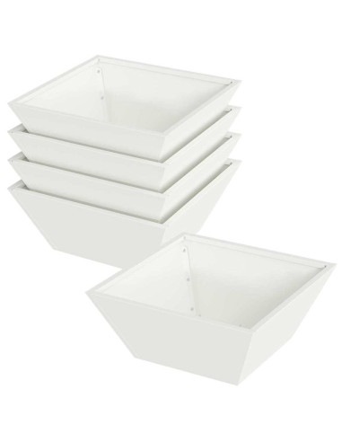 Vaso da giardino 5 pcs Bianco 40 x 40 x 15 cm