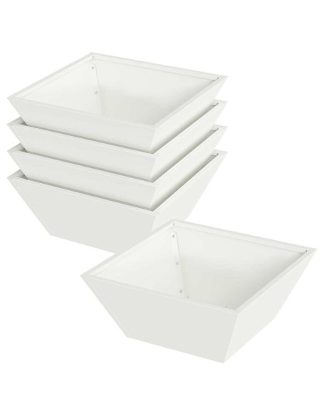 Vaso da giardino 5 pcs Bianco 40 x 40 x 15 cm