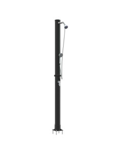 Doccia Solare da Esterno Nero 217 cm PVC e Alluminio 2