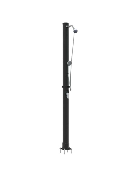 Doccia Solare da Esterno Nero 217 cm PVC e Alluminio
