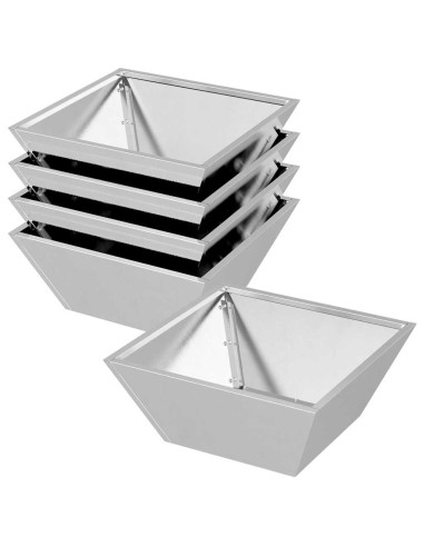 Vaso da giardino 5 pcs Argento 40 x 40 x 15 cm