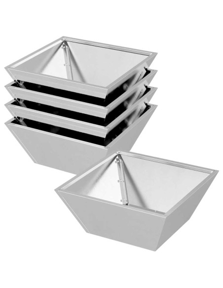 Vaso da giardino 5 pcs Argento 40 x 40 x 15 cm