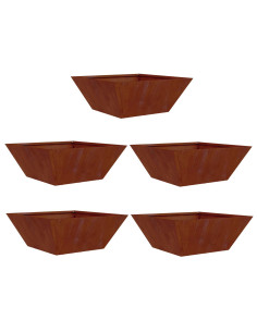 Vaso da giardino 5 pcs Ruggine 40 x 40 x 15 cm 2