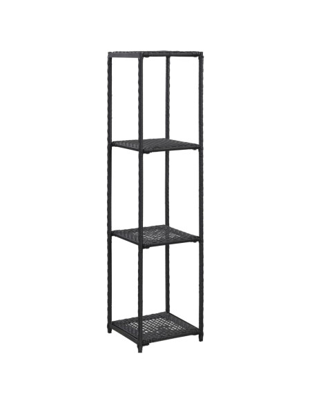 Scaffale Nero 30x30x120 cm in Polyrattan