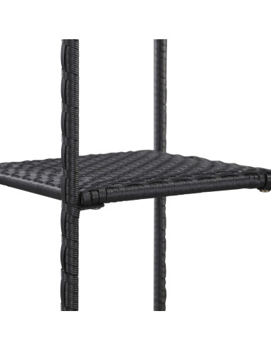 Scaffale Nero 30x30x120 cm in Polyrattan