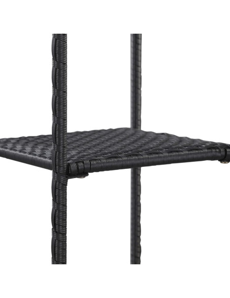 Scaffale Nero 30x30x120 cm in Polyrattan