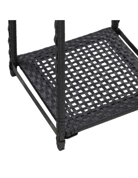 Scaffale Nero 30x30x120 cm in Polyrattan
