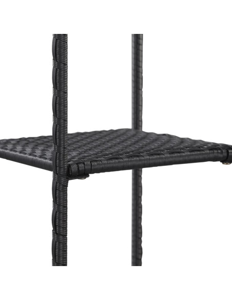 Scaffale Nero 30x30x90 cm in Polyrattan