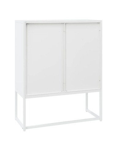 Credenza Alta Bianca 80x35x100 cm in Acciaio