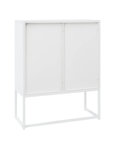 Credenza Alta Bianca 80x35x100 cm in Acciaio