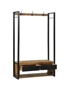 Stendibiancheria con cassetto Marrone Legno massello di mango 2
