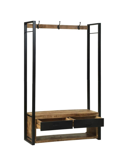 Stendibiancheria con cassetto Marrone Legno massello di mango