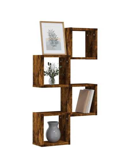 Scaffali da parete 4 pcs Rovere fumé 26 x 15 x 26 cm