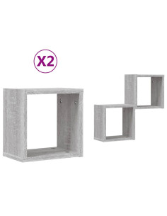 Scaffali da parete 2 pcs Grigio Sonoma 26 x 15 x 26 cm 2