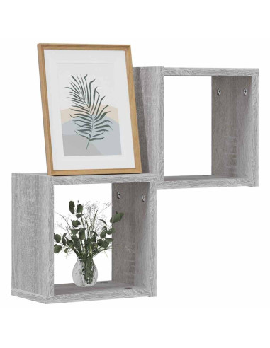 Scaffali da parete 2 pcs Grigio Sonoma 26 x 15 x 26 cm